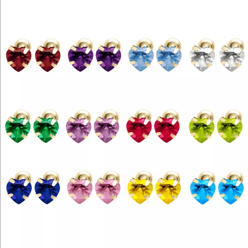 14k Solid Gold 💝 5mm CZ Earrings